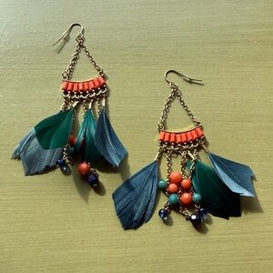 Elegant Feather Dangle Earrings